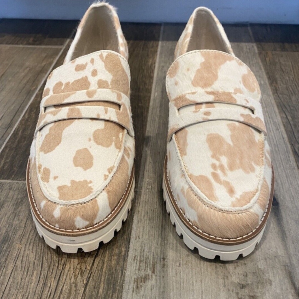 DOLCE VITA AUBREE PONY HAIR COW PRINT LOAFER 9.5 NEW WITHOUT BOX - Picture 6 of 9
